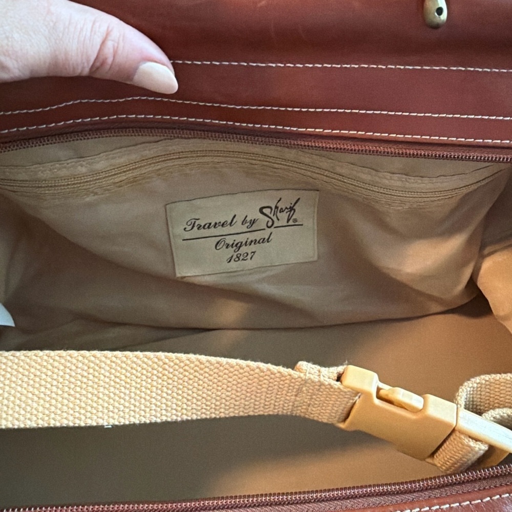 Travel by Sharif Vintage World Map Leather Trim Duffel Weekender Bag - Picture 3 of 11